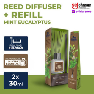 Bayfresh Reed Diffuser Pengharum Ruangan & Refill Mint Eucalyptus