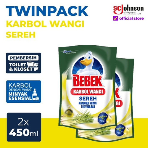 BEBEK Karbol Wangi Sereh Pouch 450mL TWINPACK