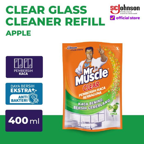 Mr Muscle Clear Pembersih Kaca Apple Refill 400ml