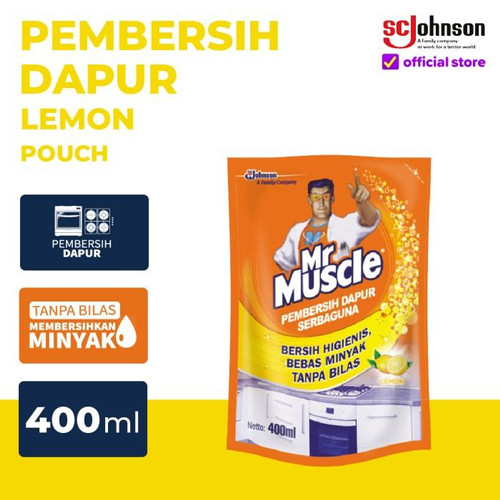 Mr Muscle Kitchen Lemon Pouch 400mL Pembersih Dapur