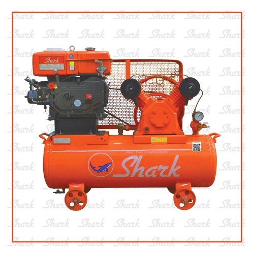 Kompresor udara Shark 3hp penggerak engine diesel LVUE-8003