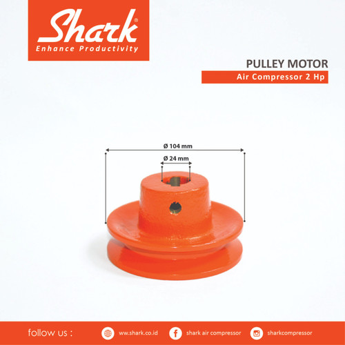 Pulley motor kompresor Shark 2Hp