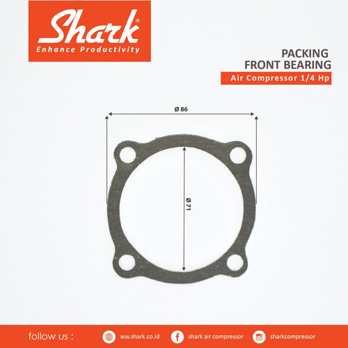 Packing Front Bearing Case Kompressor 1/4Hp Shark