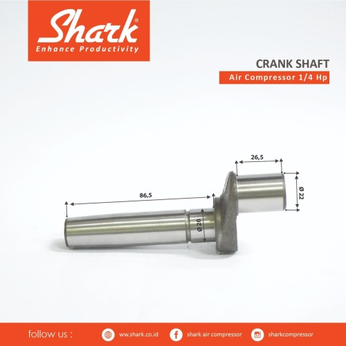 Crank Shaft Kompressor 1/4Hp Shark