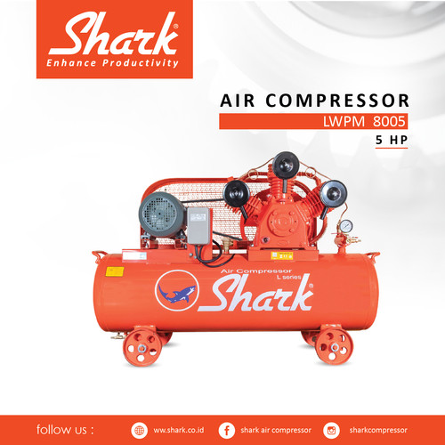 Kompresor 5Hp Tangki 158 Liter Shark Air Compressor + Motor LWPM 8005