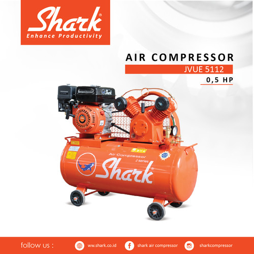 Kompresor 1/2Hp Tangki 58 liter Shark Air Compressor+Engine JVUE 5112