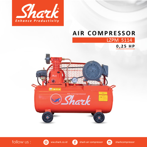 Kompresor 1/4Hp Tangki 30 Liter Shark Air Compressor Auto + Motor