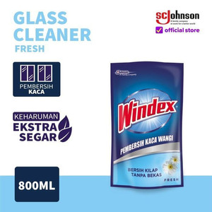 Windex Liquid Pouch 800mL Pembersih Kaca Serbaguna