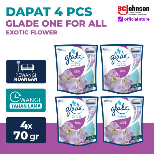 (Dapat 4 pcs) Glade One for All Exotic Flowers 70gr