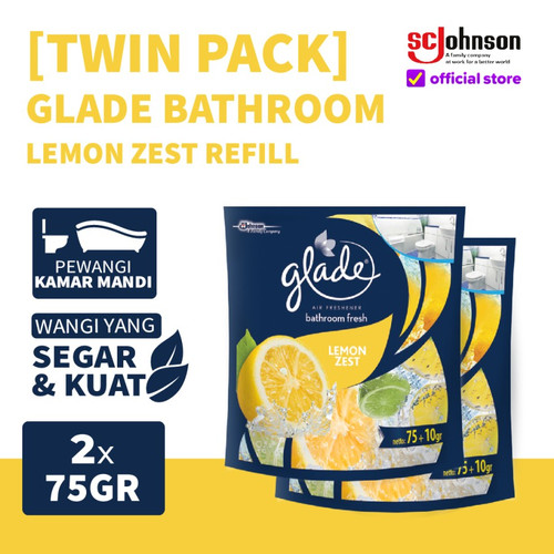 [TWIN PACK] Glade Bathroom Lemon Zest Refill 75g