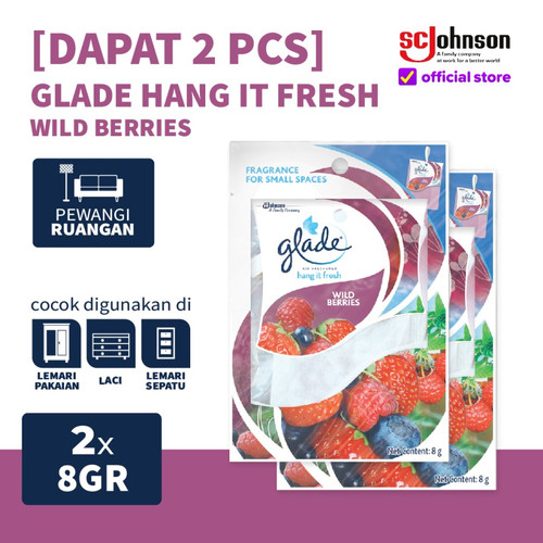 [Dapat 2 Pcs] Glade Hang It Fresh Wild Berries 8gr