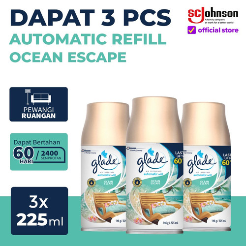 (Dapat 3 Pcs) Glade Matic Spray Refill Ocean Escape