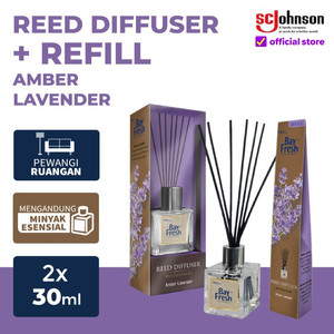 Bayfresh Reed Diffuser Pengharum Ruangan + Refill - Amber Lavender