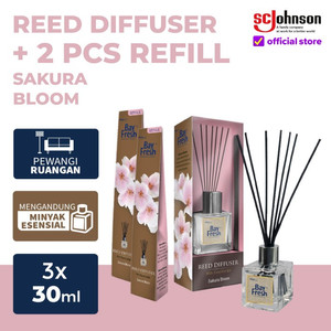 Bayfresh Reed Diffuser Pengharum Ruangan + 2pcs Refill - Sakura Bloom