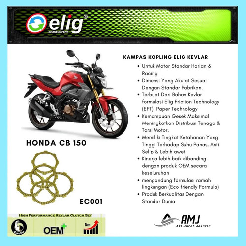 Kampas Kopling Honda Cb 150 / Cb 150 X / Mega Pro Elig Ec001