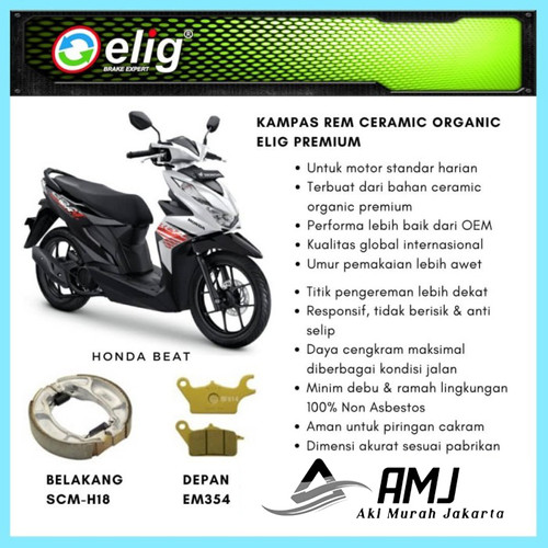 Kampas Rem Depan Belakang Honda Beat ELIG SCMH18 - EM354