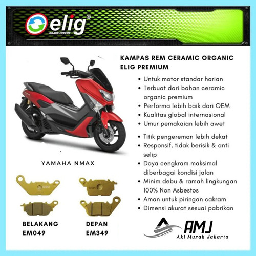 Kampas Rem Depan Belakang Yamaha NMAX ELIG EM049 - EM349