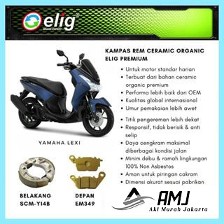 Kampas Rem Depan Belakang Yamaha Lexi ELIG SCMY14B - EM349