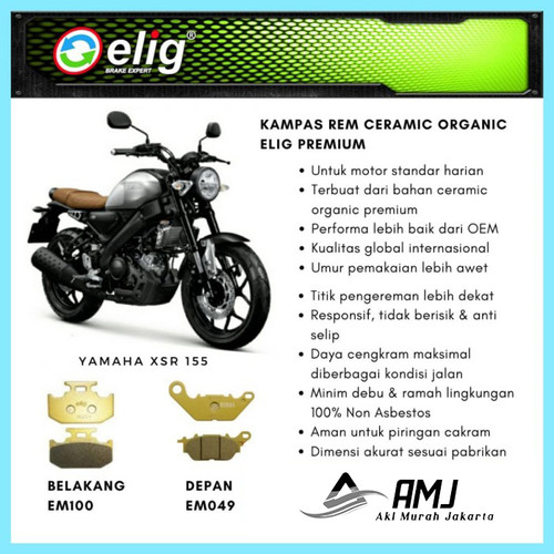 Kampas Rem Depan Belakang Yamaha XSR 155 ELIG EM100 - EM049