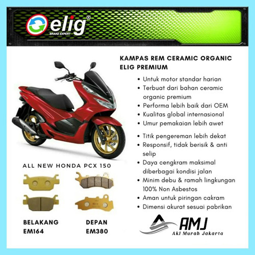 Kampas Rem Depan Belakang Honda PCX 150 CBS ELIG EM164 - EM380