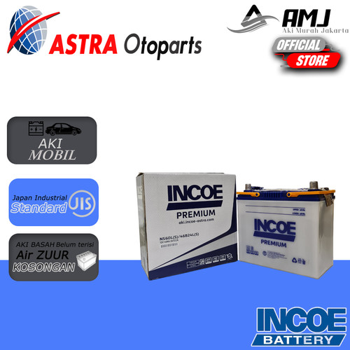 Aki Mobil Mazda Lantis Incoe Premium Astra Ns60ls Aki Basah 12v / 45ah