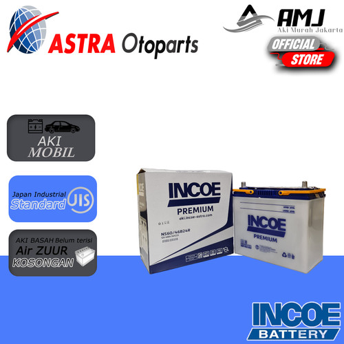 Aki Mobil Suzuki X Over INCOE PREMIUM ASTRA NS60 Aki Basah 12V / 45 Ah