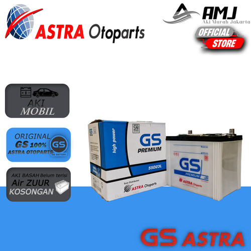 Aki Mobil Nissan X Trail GS Astra Premium 55D23L Aki Basah 12V / 60 Ah