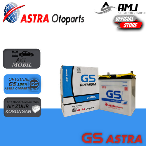 Aki Mobil Calya / Sigra GS Astra Premium 34B19L / NS40ZL 12V / 34 Ah