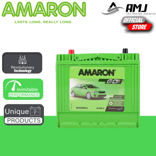 Aki Mobil Mitsubishi Outlander 55D23L Amaron GO Aki Kering 12v / 60Ah