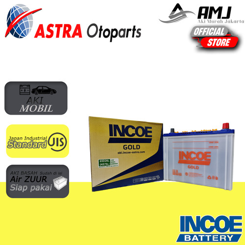 Aki Mobil INCOE GOLD ASTRA NS70L / 65D26L AKI BASAH 12V / 65 Ah