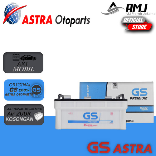 Aki Gs Premium Astra N200 / 190h52 Aki Basah 12v / 200ah