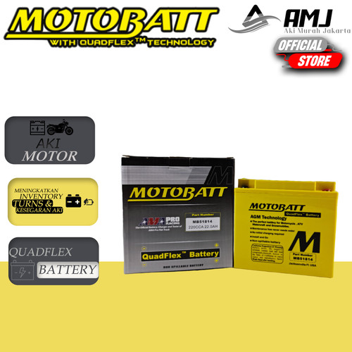 Aki Motor Bmw 650/750/850/1100/1200 Motobatt Quadflex Mb51814 Original