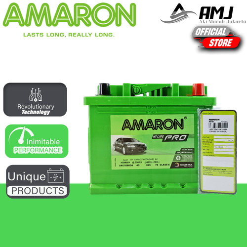 Aki Mobil Ford Fiesta DIN 45 Amaron Hi-Life Duro 12V 45Ah Aki Kering