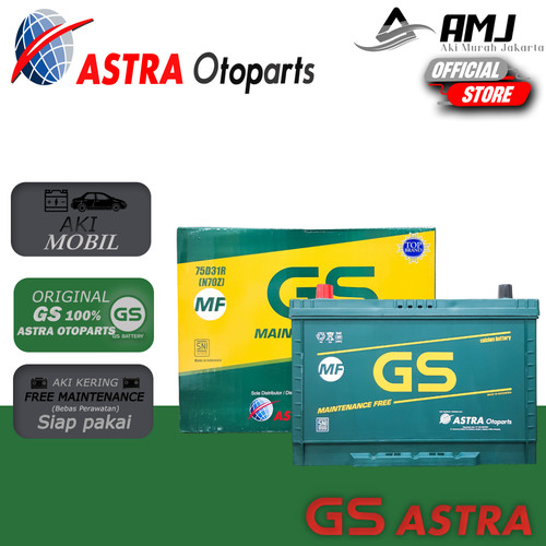 Aki Mobil Mitsubishi Pajero Jeep GS MF ASTRA N70Z Aki Kering 12V 75 Ah