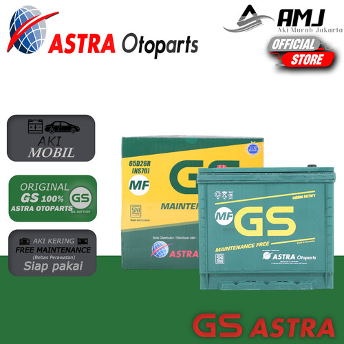 Aki Mobil Mitsubishi Kuda GS MF ASTRA NS70 Aki Kering 12V / 65Ah