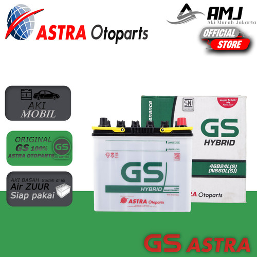 Aki Mobil Ford New Laser GS HYBRID Astra NS60LS Aki Basah 12V / 45Ah