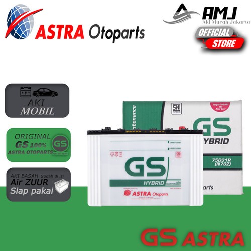 Aki Mobil Hyundai Grace N70Z GS HYBRID ASTRA (Aki Basah) 12V / 75 Ah