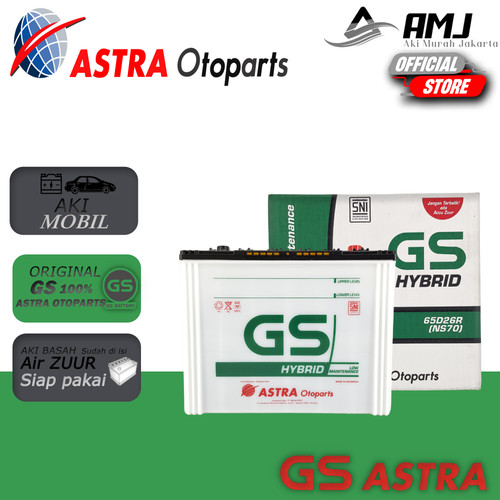 Aki Mobil Mitsubishi Galant GS HYBRID ASTRA NS70 Aki Basah 12V / 65Ah