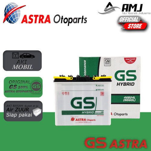 Aki Mobil GS Astra NS60L Aki Basah (GS HYBRID) 12V / 45 Ah