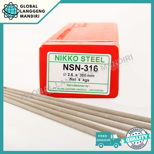 Kawat Las Nikko Steel NSN 316 3.2MM (1KG)/ NSN316 3.2 MM STAINLESS 2,6