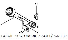 NILFISK EXT OIL PLUG LONG 301002331 F/POS 3-30