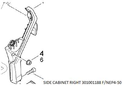 NILFISK SIDE CABINET RIGHT 301001188 F/NEP4-50