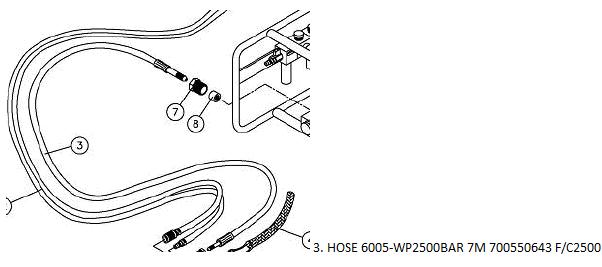 NILFISK HOSE 6005-WP2500BAR 7M 700550643 F/C2500