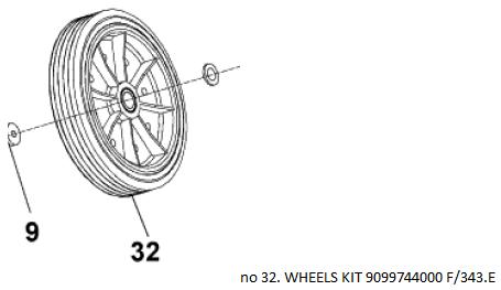 NILFISK WHEELS KIT 9099744000 F/343.E