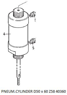 NILFISK PNEUM.CYLINDER D50x60 Z58 40360 F/3VT