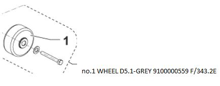 NILFISK WHEEL D5.1-GREY 9100000559 F/343.2E