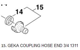 NILFISK GEKA COUPLNG HOSE END 3/4 1311 F/NEP E24