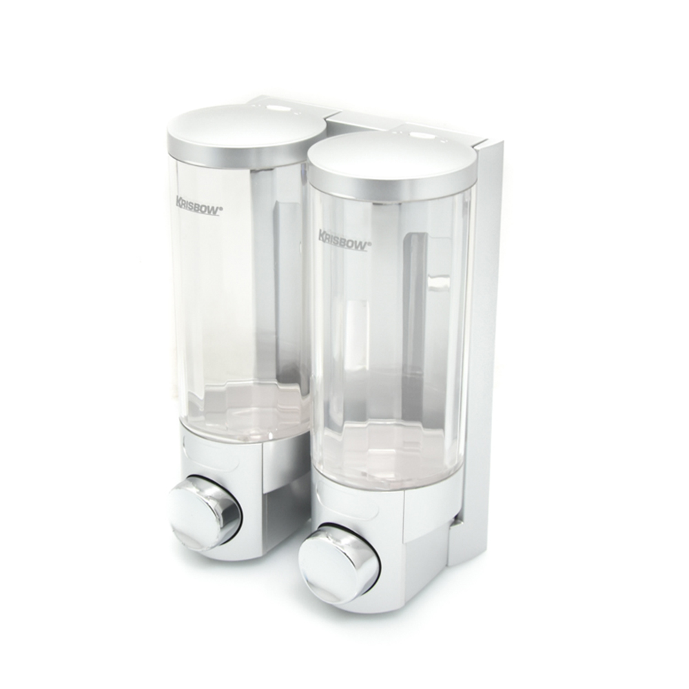 KRISBOW SOAP DISPENSER 400ML DOUBLE SILVER