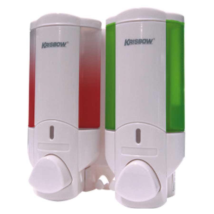 KRISBOW SOAP DISPENSER 200ML DOUBLE WHITE