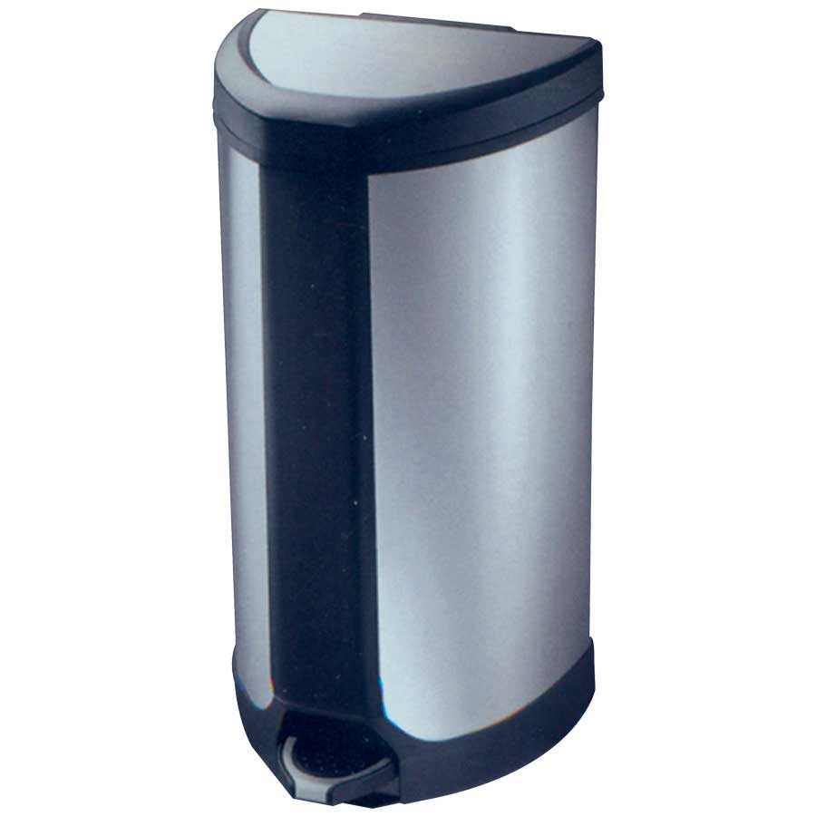 KRISBOW WASTE BIN HALF ROUND MATT 25L WITH PEDAL